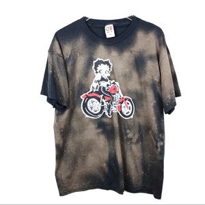 BETTY BOOP | Motorcycle Babe Black Tee